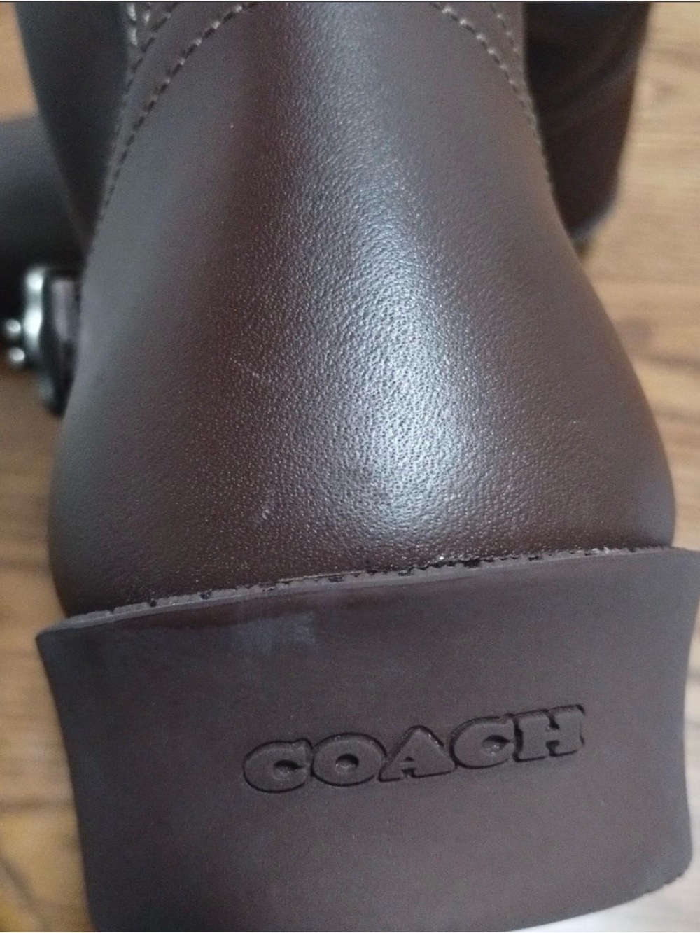 Coach Dark Brown Leather Slip-On Ankle Boots - Picture 3 of 5